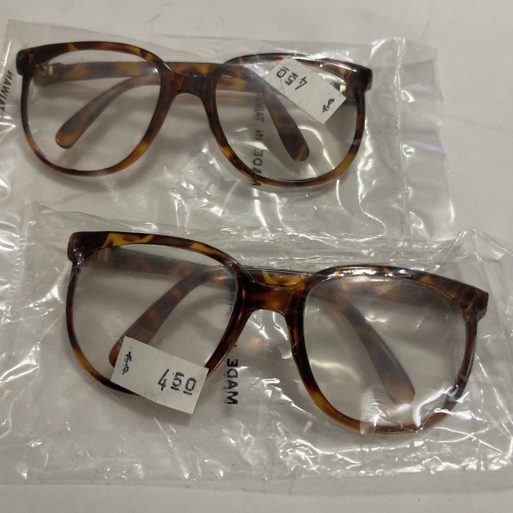 NWT LOT Of 2 VINTAGE DOLL / BEAR EYEGLASSES Tortoise Shell Style CRAFT Readers